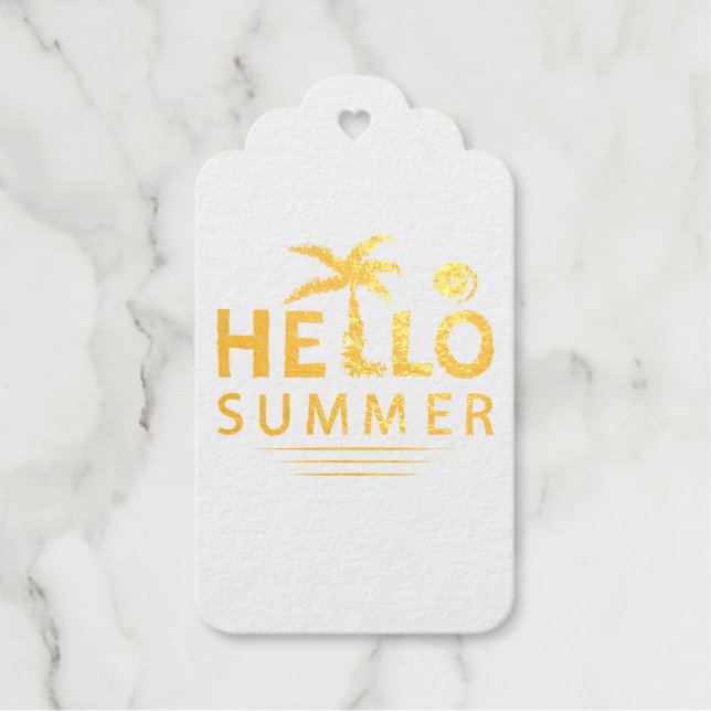 Hello Summer Foil Gift Tags (Front)
