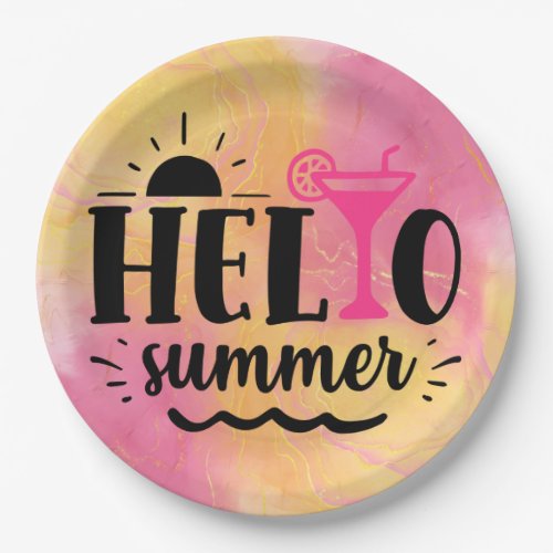 Hello Summer Fun Party Paper Plates