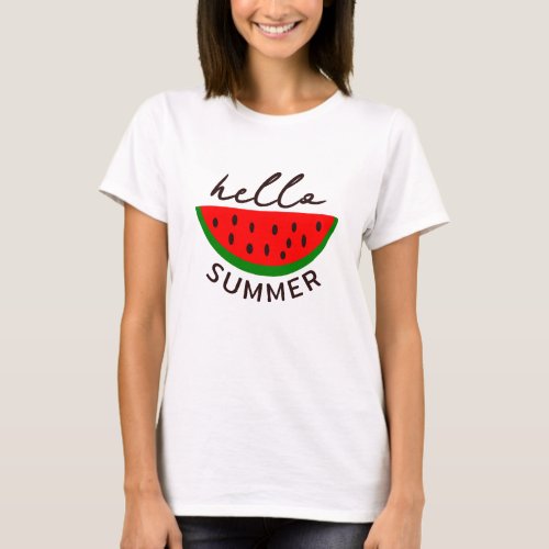 Hello Summer Fun Watermelon T_Shirt