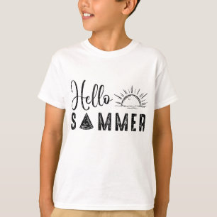 Hello Summer Funny Watermelon Fruit Eater Graphic T-Shirt