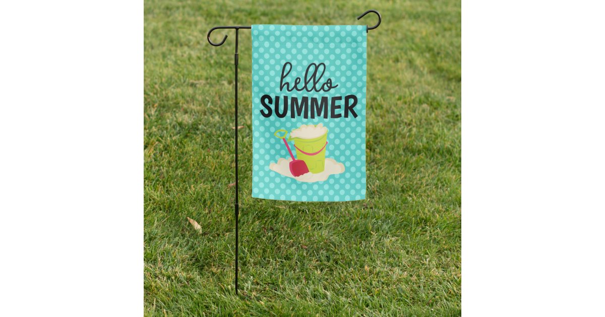 Hello Summer Garden Flag | Zazzle