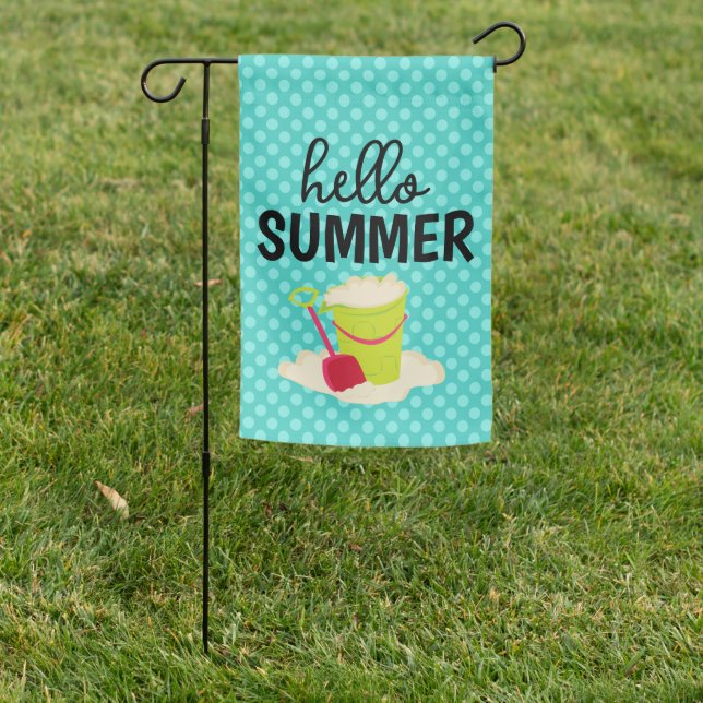 Hello Summer Garden Flag (In SItu)
