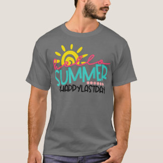 Hello Summer Happy Last Day Teacher Student Sunset T-Shirt