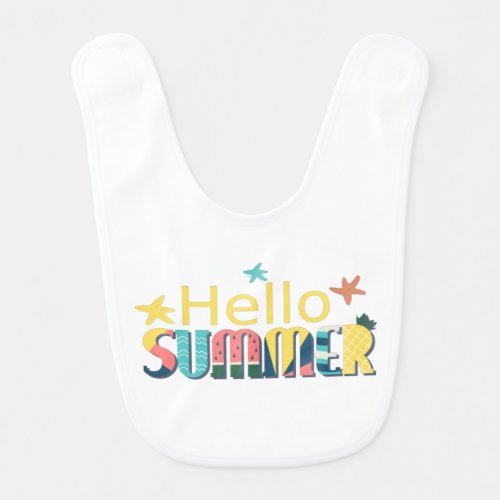 Hello summer hello beach hallo vacation T_Shirt Co Baby Bib