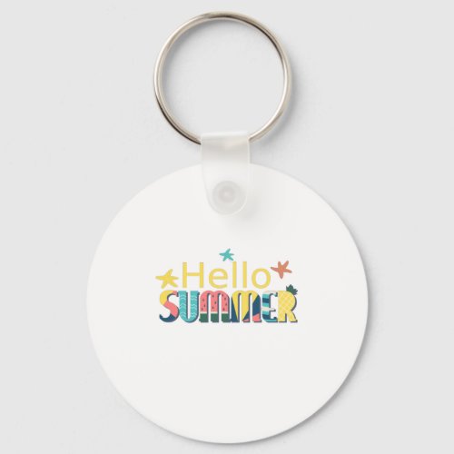 Hello summer hello beach hallo vacation T_Shirt Co Keychain