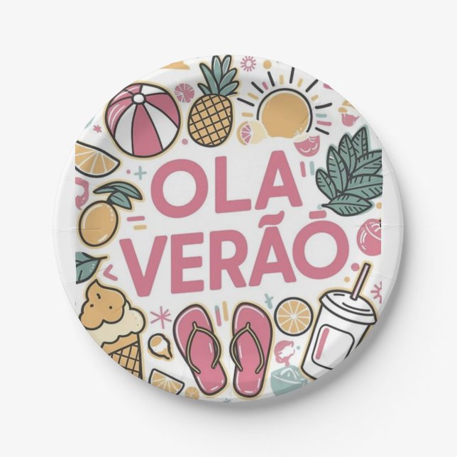 Hello Summer/Hello summer Paper Plates (Front)