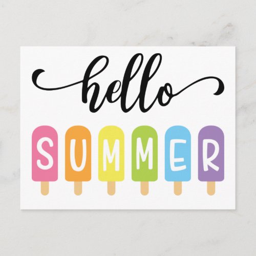 Hello Summer Ice Cream Postcard