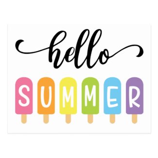 Hello Summer Ice Cream Postcard