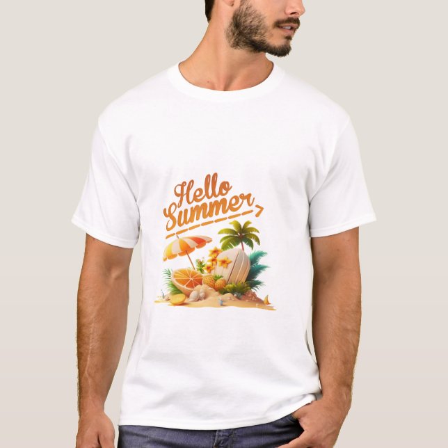 Hello Summer Illustration  T-Shirt (Front)