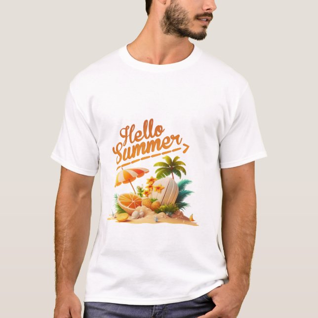Hello Summer Illustration  T-Shirt (Front)