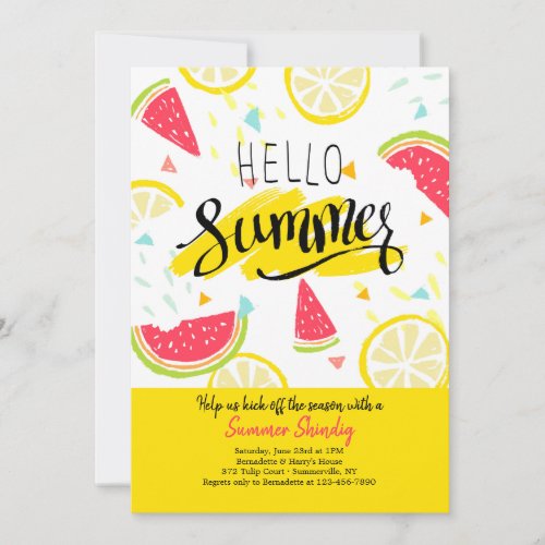 Hello Summer in Yellow Invitation
