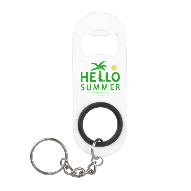 Hello Summer Keychain Bottle Opener (Front)