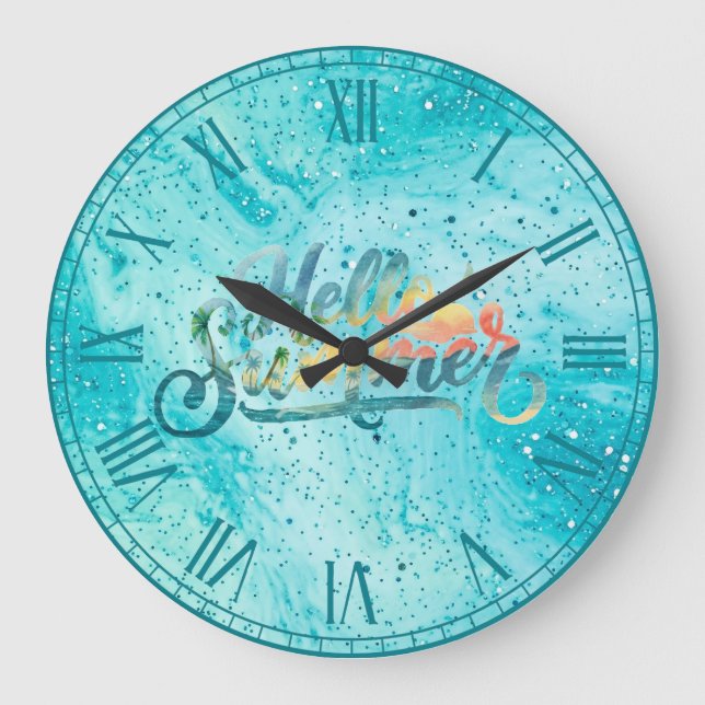 Hello Summer Large Clock (Front)