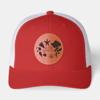 Hello summer leather patch hat