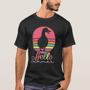 Hello Summer Mama Duck Mom Pastel Sunset Cat Grand T-Shirt