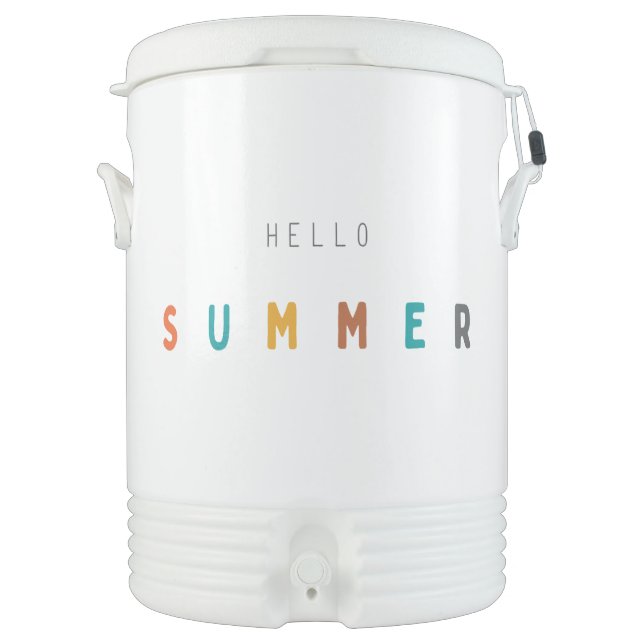 hello summer modern Igloo Beverage Cooler (Front)