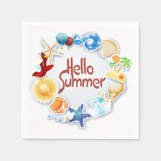 Hello Summer Napkins (Front)