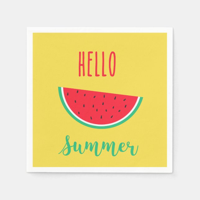 Hello Summer napkins - Watermelon (Front)
