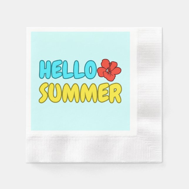 Hello Summer Paper Napkins (Front)