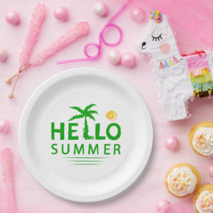 Hello Summer Paper Plates