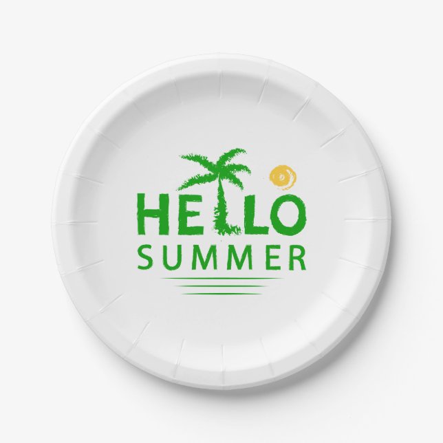 Hello Summer Paper Plates (Front)
