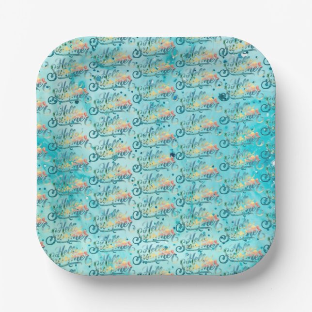 Hello Summer Paper Plates (Front)