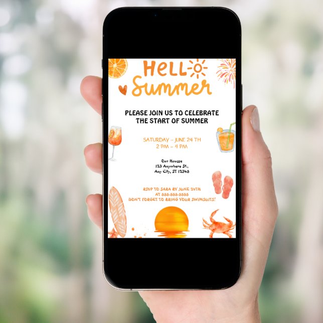 hello summer party invitation (Front Digital)