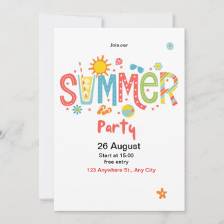   hello summer party invitation