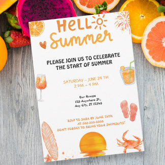 hello summer party invitation