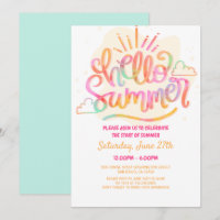 Hello Summer Party, Last Day of School, pool party