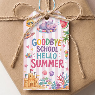 Hello Summer Party Stripes Gift Tags