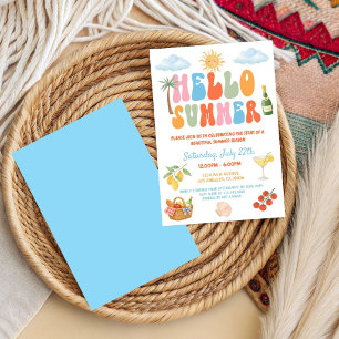 Hello Summer Party, Tropical School end Party  Invitation