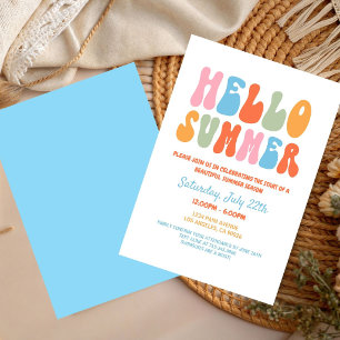 Hello Summer Party, Tropical School end Party  Invitation