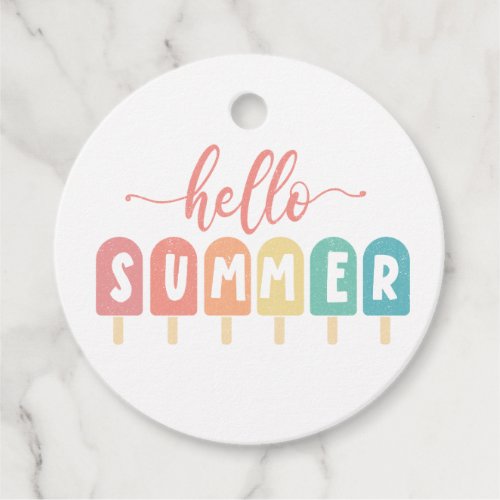 Hello Summer Pastel Popsicles Favor Tags