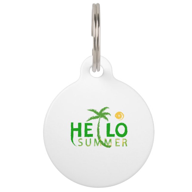 Hello Summer Pet ID Tag (Front)