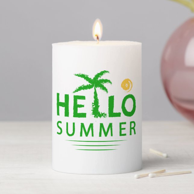 Hello Summer Pillar Candle (In Situ)