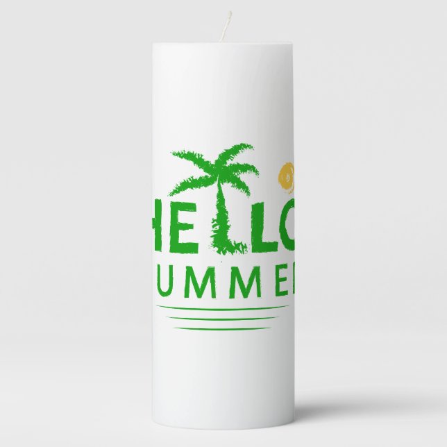 Hello Summer Pillar Candle (Front)