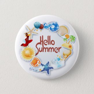 Hello Summer Pinback Button
