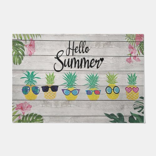 Hello Summer Pineapple Doormat Fruit Welcome Doormat