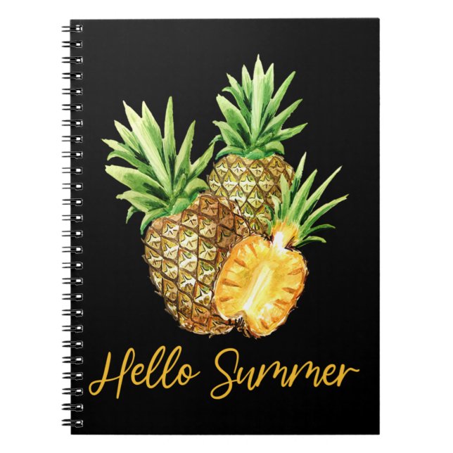 Hello Summer Pineapple Tropical Fruit Notebook (Front)