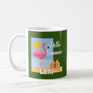 Hello Summer Pink Flamingo Design - Classic Mug