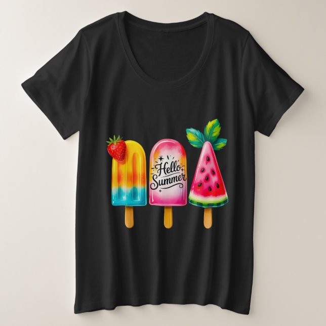 Hello Summer  Plus Size T-Shirt (Design Front)