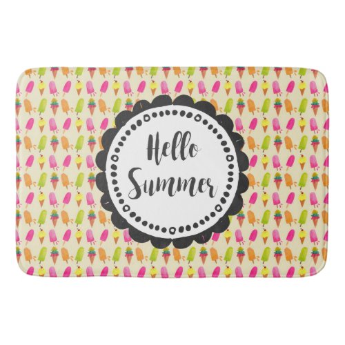 Hello Summer Popsicles and Ice Cream Bathroom Mat