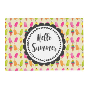 Hello Summer Popsicles and Ice Cream Placemat