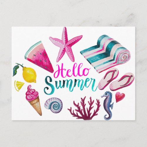 Hello Summer Postcard
