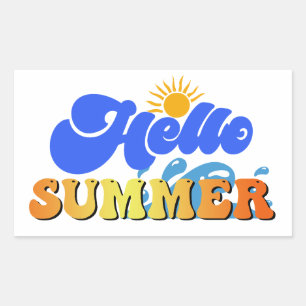 Hello Summer Rectangular Sticker