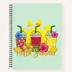 Hello Summer Refreshing Tropical Fruit Smoothie Notebook