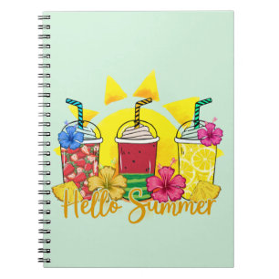 Hello Summer Refreshing Tropical Fruit Smoothie Notebook