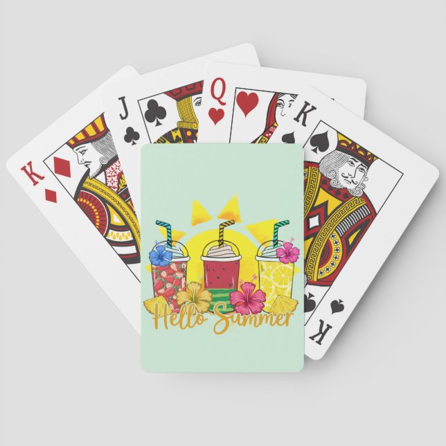 Hello Summer | Refreshing Tropical Fruit Smoothie Poker Cards (Back)