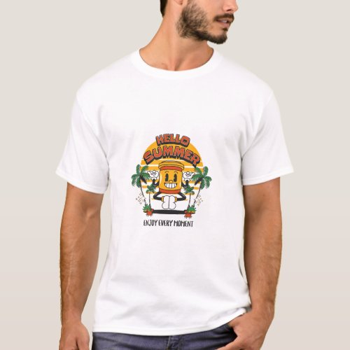 Hello Summer Retro Mascot T_Shirt